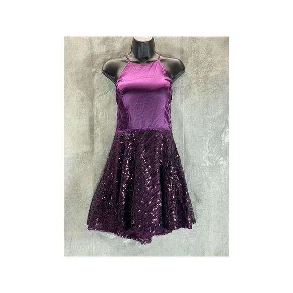 CITY STUDIO Womens Purple Spaghetti Strap Party Fit + Flare Dress Juniors 5 - Picture 1 of 1
